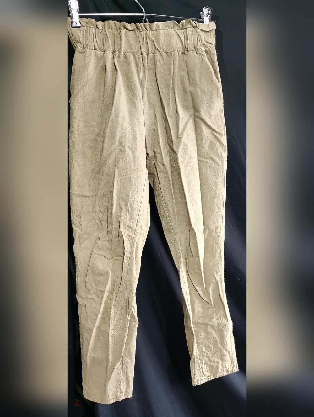 Women's Elastic-Waist Tan Capris